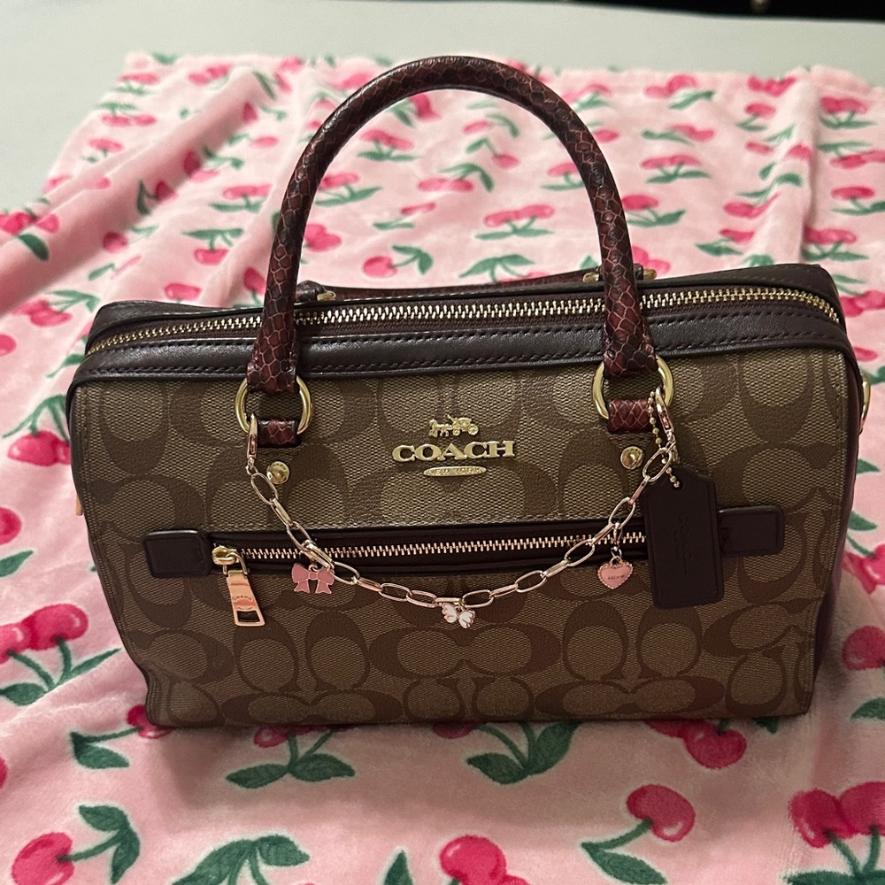 Coach Brown and Burgundy Satchel